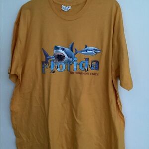 243. Alstyle Mustard Shark Graphic Tee NWOT Unisex